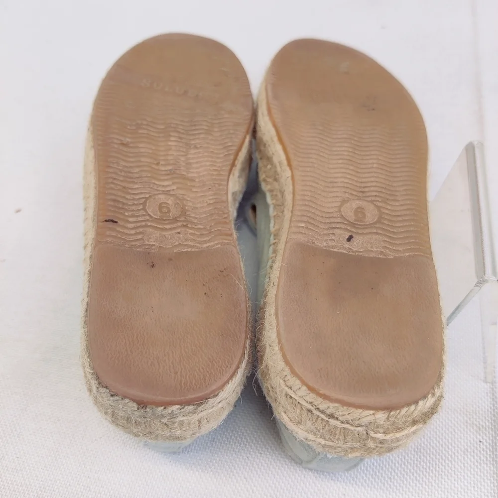 Soludos Lemon Espadrilles Platform Smoking Slipper Womens Size 6 Slip on Loafer